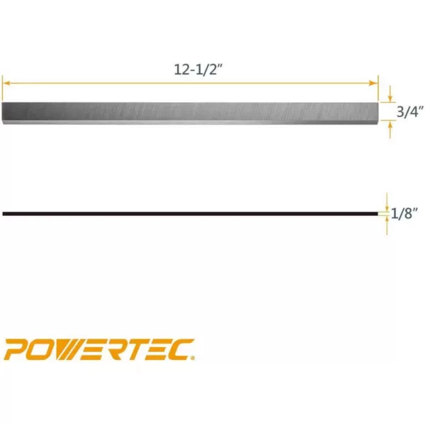 POWERTEC 12-1/2 in. x 3/4 in. x 1/8 in. High-Speed Steel Planer Knives (Set of 2)