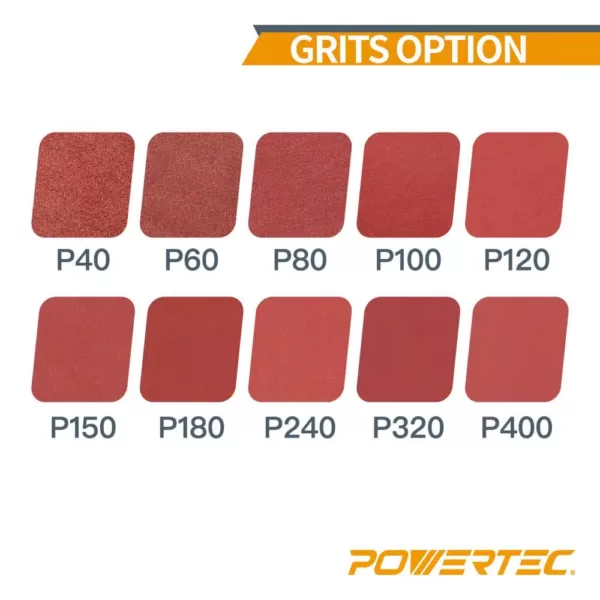 POWERTEC 2 in. x 42 in. 80-Grit Aluminum Oxide Sanding Belt (10-Pack)