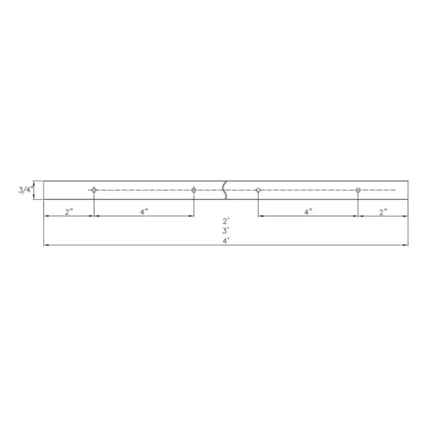 POWERTEC 24 in. Double-Cut Profile Universal T-Track with Predrilled Mounting Holes (4-Pack)