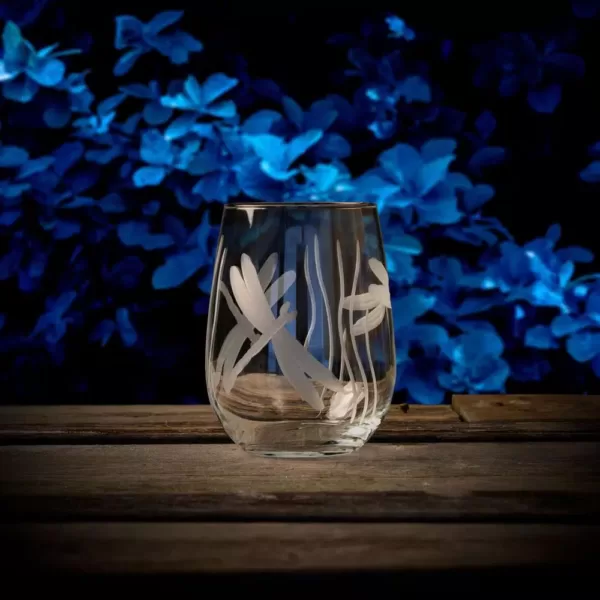 Rolf Glass Dragonfly 17 oz. Clear Stemless Wine Glass (Set of 4)