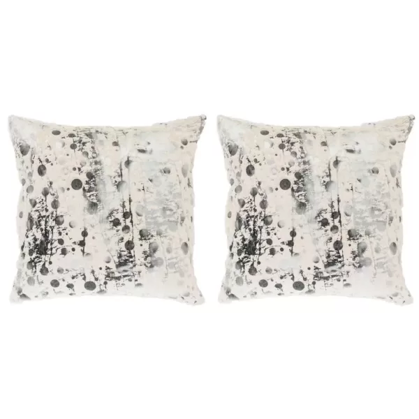 Safavieh Nars White and Charcoal Grey Graphic Down Alternative 20 in. x 20 in. Throw Pillow (Set of 2)
