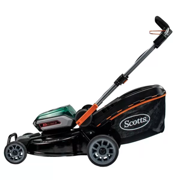Scotts 21 in. 62-Volt Lithium-Ion Cordless Battery Walk Behind Push Mower with 5 Ah Battery and Charger Included