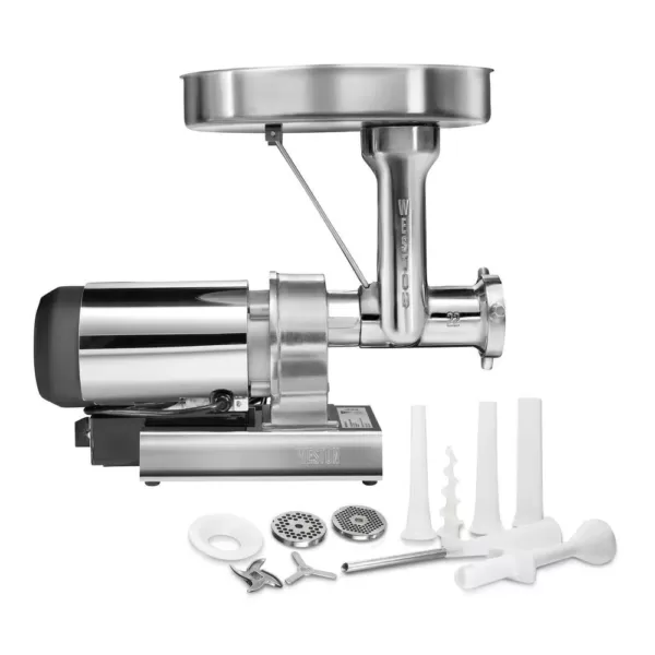 Weston Butcher Series #12 0.75 HP Electric Meat Grinder with Sausage Stuffing Kit