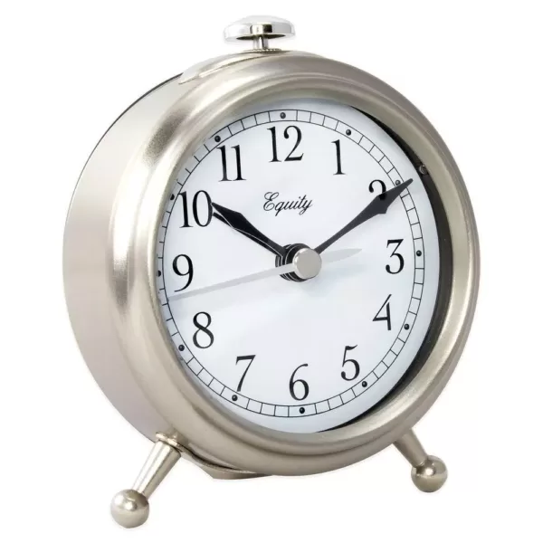 Equity by La Crosse Small 3 in. Metal Quartz Alarm Table Clock