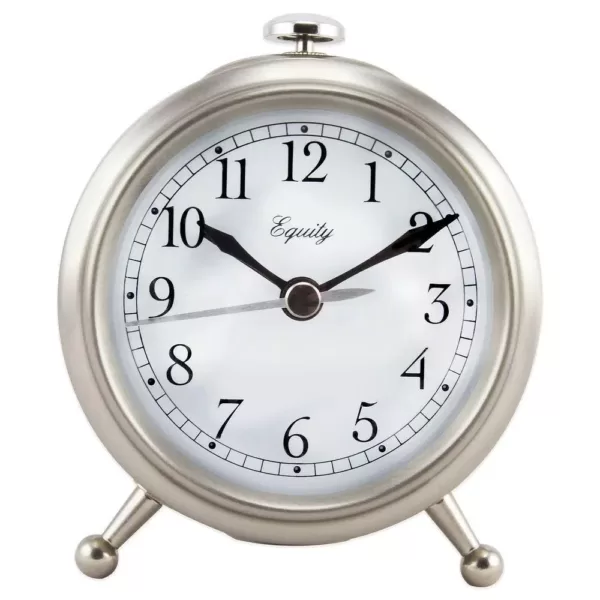 Equity by La Crosse Small 3 in. Metal Quartz Alarm Table Clock