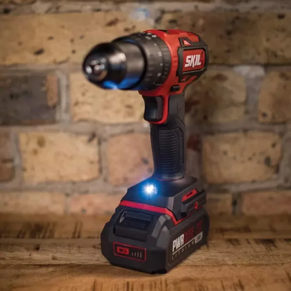 Skil PWRCore 20-Volt Brushless Cordless 1/2 in. Hammer Drill Kit Plus 2.0Ah Lithium-Ion Battery (USB) Plus PWRJump Charger