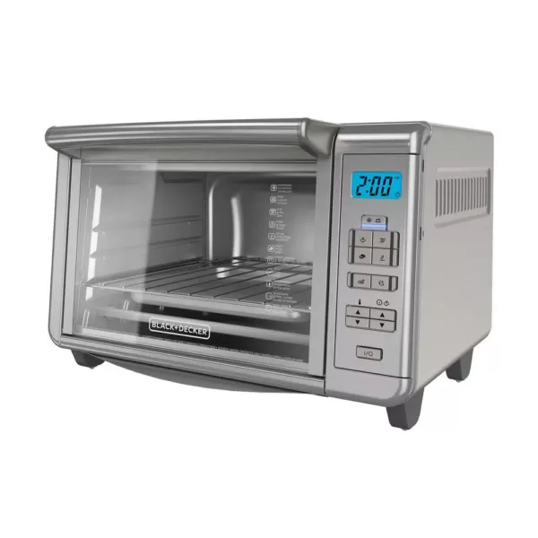 BLACK+DECKER 1500 W 6-Slice Stainless Steel Countertop Toaster Oven with Built-In Timer