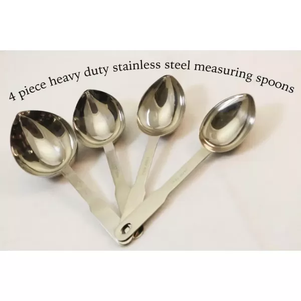 ExcelSteel 4-Piece Heavy Duty Stainless Steel Measuring Spoon Set