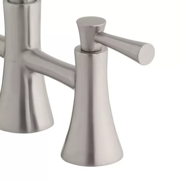 Glacier Bay Selma 2-Handle Pull-Down Sprayer Bridge Kitchen Faucet with Soap Dispenser in Stainless Steel
