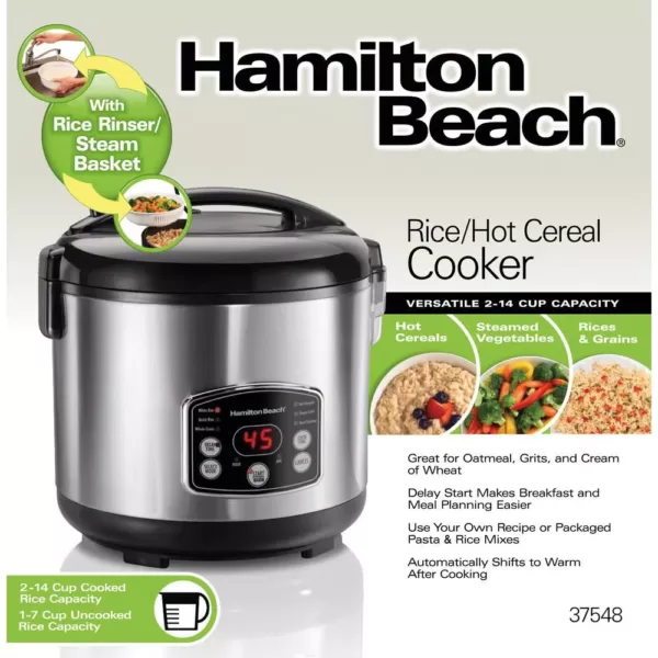 Hamilton Beach 14-Cup Stainless Steel Rice/Hot Cereal Cooker