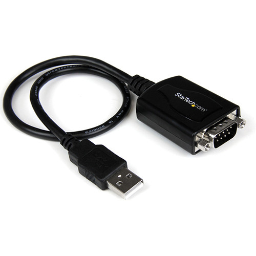 StarTech USB to RS232 Serial DB9 Adapter Cable with COM Retention (Black, 1')