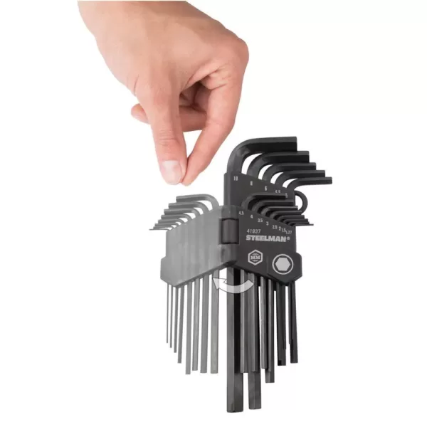 Steelman SAE / Metric Long Arm Hex Key Wrench Set (26-Piece)
