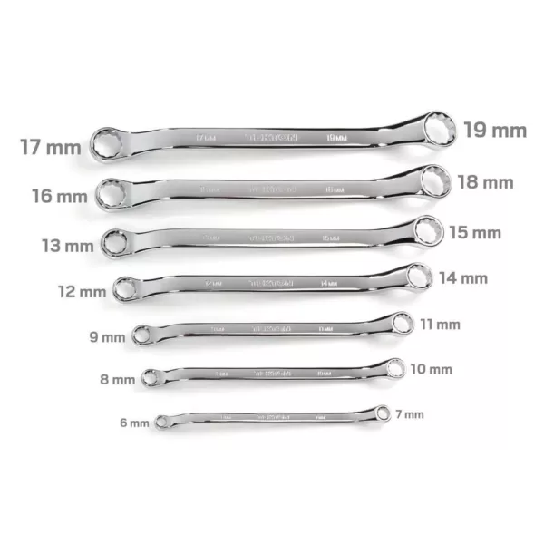 TEKTON 6-19 mm 45° Offset Box End Wrench Set with Pouch (7-Piece)
