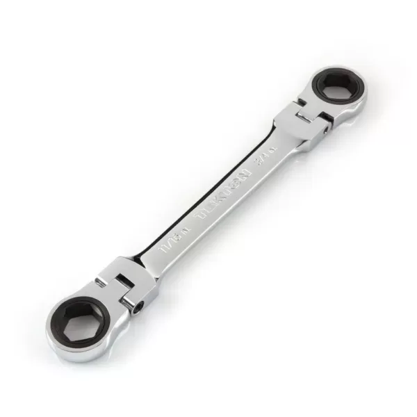 TEKTON 11/16 in. x 3/4 in. Flex-Head Ratcheting Box End Wrench