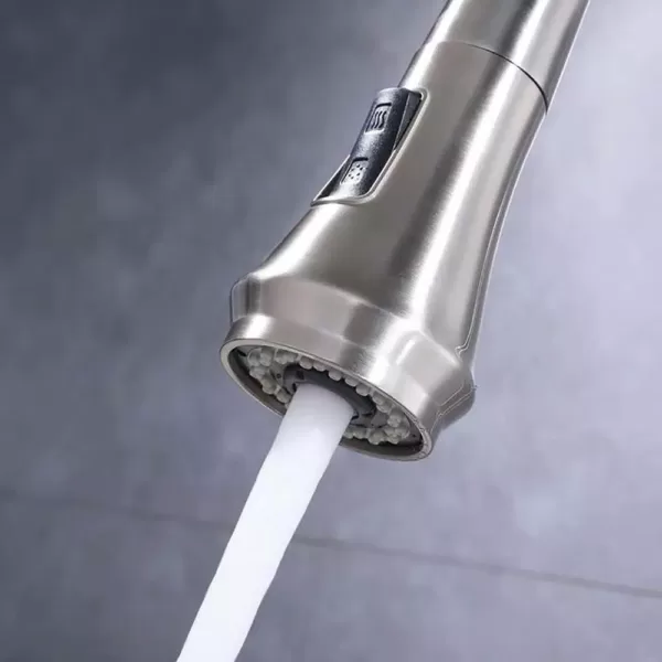Vanity Art 9.68 in. Single-Handle Pull-Down Sprayer Kitchen Faucet in Brushed Nickel