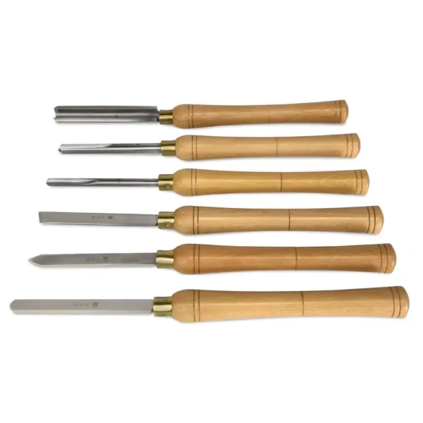 WEN Artisan Chisel Set with 6 in. High-Speed Steel Blades and 10 in. England Beech Handles (6-Piece)
