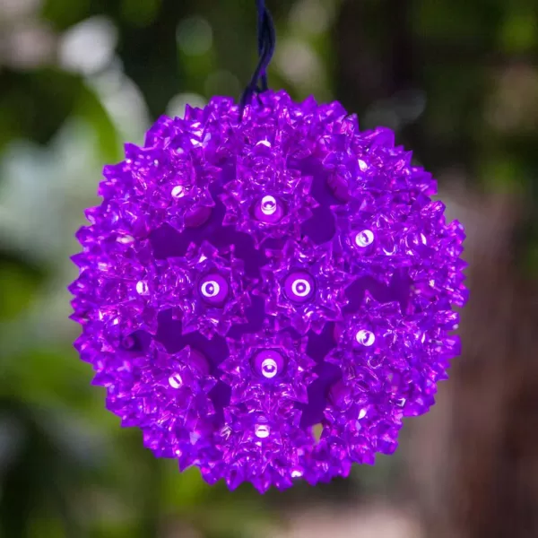 Wintergreen Lighting 6 in. 70-Light LED Purple Decorative Starlight Sphere