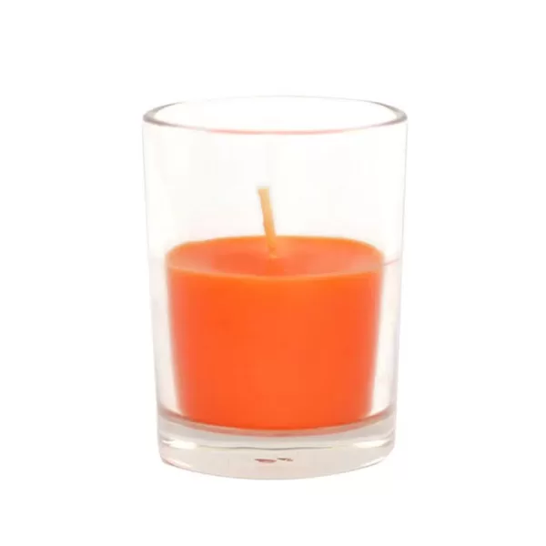 Zest Candle 2 in. Orange Round Glass Votive Candles (12-Box)